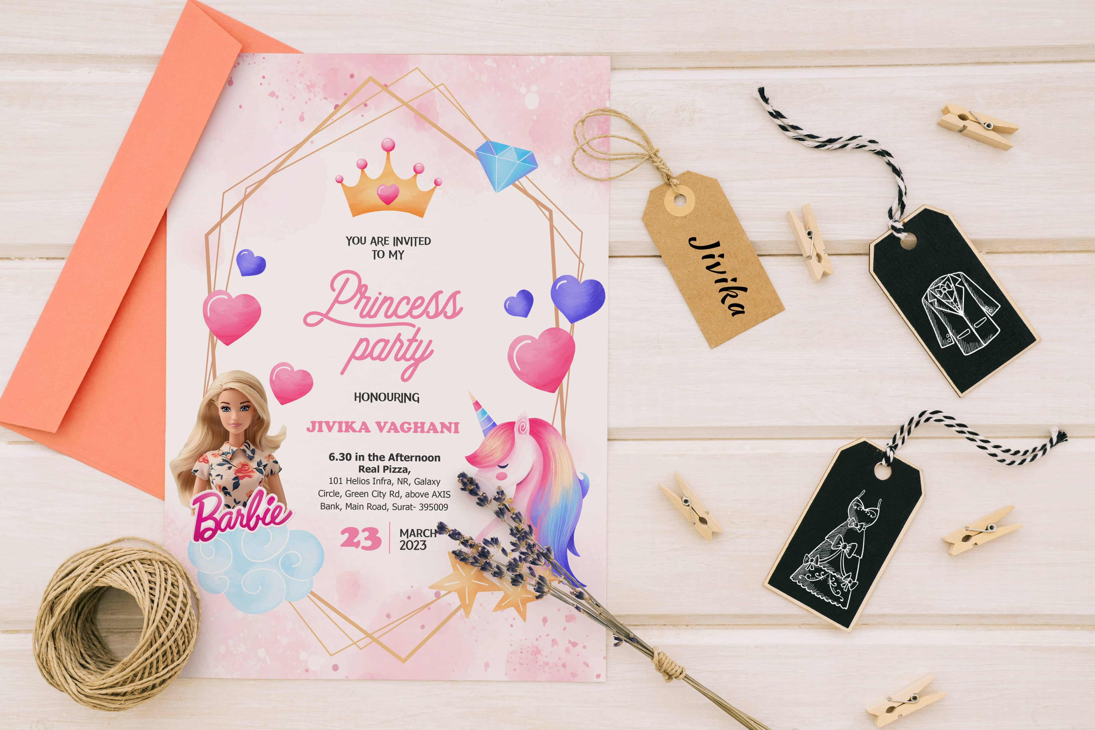 Princess Party Invitation Card